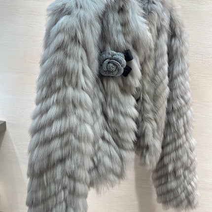 CHANEL 26S SHORT FOX FUR JACKET 808