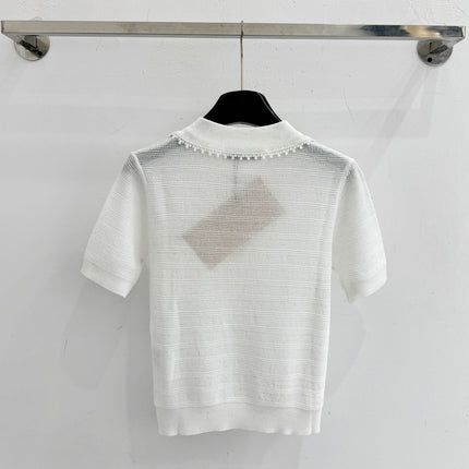 MIUMIU 26S SHORT-SLEEVED KNIT POLO SHIRT STYLE 1065