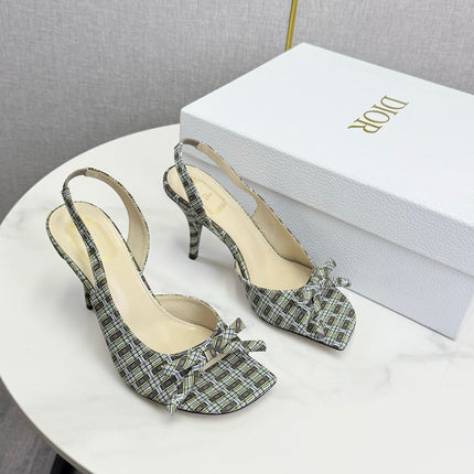 DIOR 26S HIGH-HEEL BACK-STRAP SHOES IN MULTICOLOR FABRIC