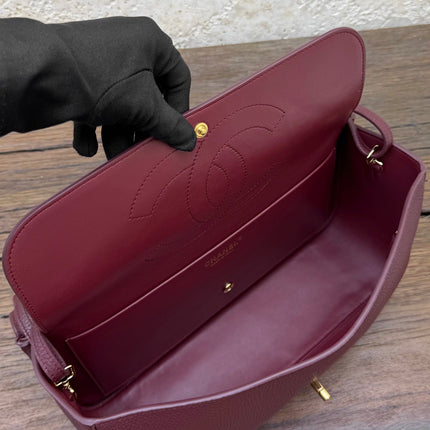 CHANEL 26S SHOULDER BAG 33 IN BURGUNDY LAMBSKIN GRAINED