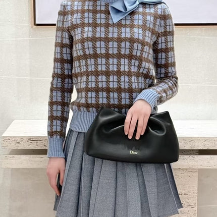 DIOR 26S PLAID SWEATER WITH BOW 1063