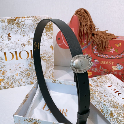 DIOR 26S BELT 25 MM IN BLACK CALFSKIN 641880