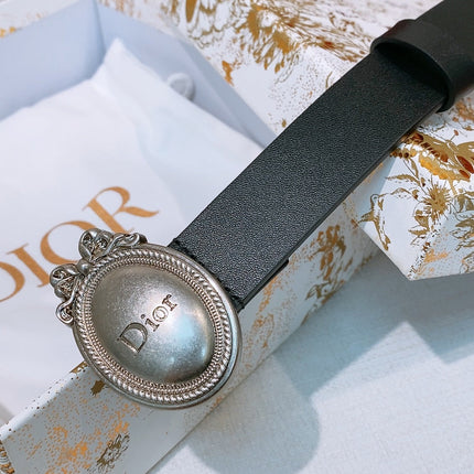 DIOR 26S BELT 25 MM IN BLACK CALFSKIN 641880