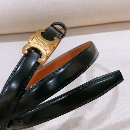 CELINE 26S REVERSIBLE BELT 18 MM IN BLACK AND BROWN CALFSKIN 656090