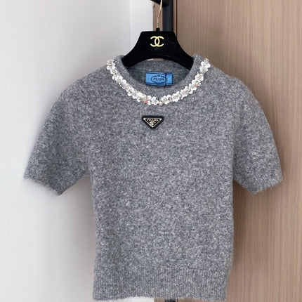 PRADA 25S SHORT-SLEEVE KNIT TOP 394