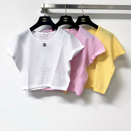 CHANEL 26S CROPPED SHORT-SLEEVED KNIT TOP STYLE 1223