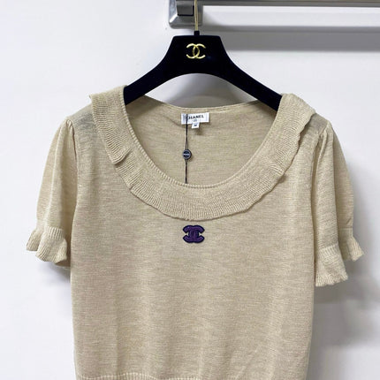 CHANEL 26S SLEEVELESS POLO KNIT TOP STYLE 1141