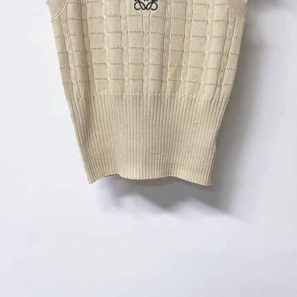 LOEWE 26S SLEEVELESS KNIT POLO TOP 414