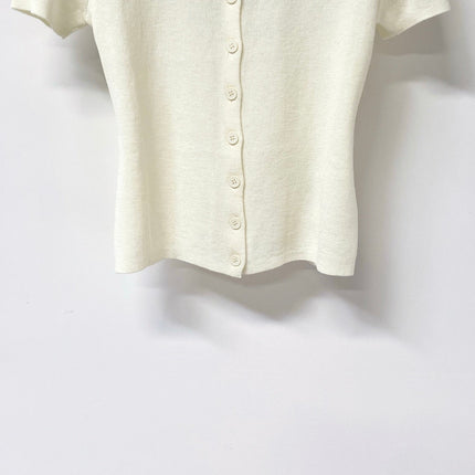 MIUMIU 26S SHORT SLEEVE KNIT CARDIGAN TOP 1240