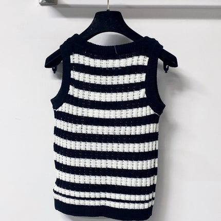 CHANEL 26S STRIPED KNIT TANK 1296