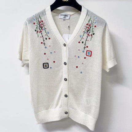 CHANEL 26S SHORT SLEEVE KNIT CARDIGAN 1649