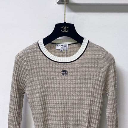 CHANEL 26S TRIM RIBBED KNIT TOP 1670