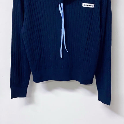 MIUMIU 26S SAILOR COLLAR KNIT CARDIGAN 1488