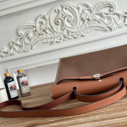ZIP CABINE 31 BAG IN CHOCOLATE BROWN CANVAS AND BRONZE BROWN CALFSKIN