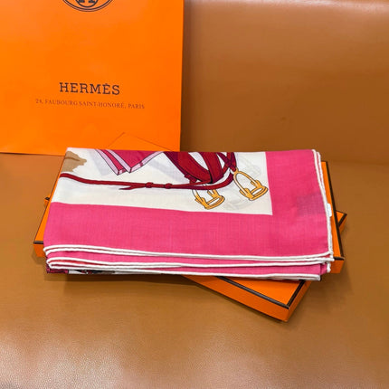 HERMES 26S SCARF 140 IN CASHMERE AND SILK 305966