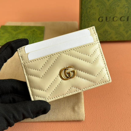 MARMONT QUILTED CARD HOLDER 10 IN LIGHT YELLOW CALFSKIN