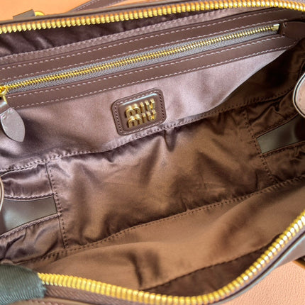 ARCADIE BAG 27 IN COPPER BROWN SHINY CALFSKIN