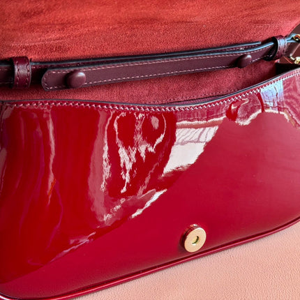 MEDIUM BLONDIE SHOULDER BAG 26.5 IN RED PATENT CALFSKIN