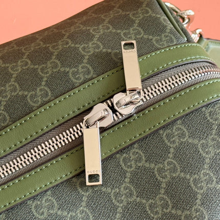 GUCCI 25S OPHIDIA MEDIUM BAG 52 CM IN MOSS GREEN CALFSKIN