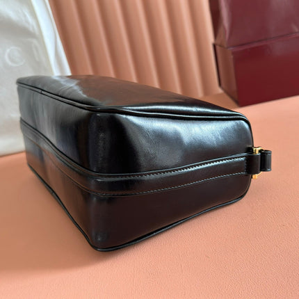 GUCCI 26S SHOULDER BAG 31 IN BLACK SHINY CALFSKIN