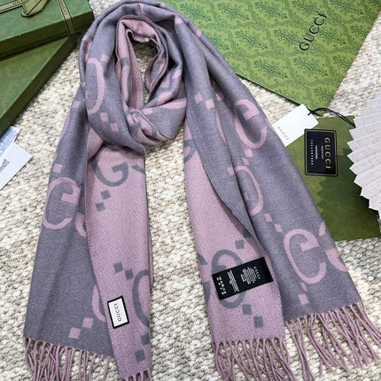 SCARF 200 CM IN LIGHT PINK MIX GRAY CASHMERE 396379
