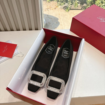 BELLE VIVIER BALLERINAS IN BLACK SILK