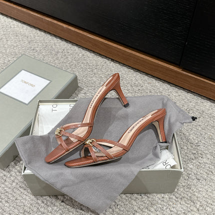 WHITNEY HIGH 6 CM MULE IN RED BROWN CROCODILE LEATHER