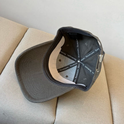 MIUMIU BASEBALL CAP IN DARK GREY KHAKI FABRIC STYLE 1