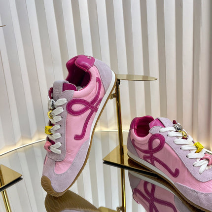 LOEWE 26S RUNNER 2.0 SNEAKERS IN PINK SUEDE AND FABRIC