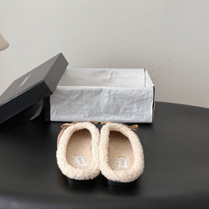 CHANEL 26S MULES IN LIGHT BROWN SUEDE AND SHEARLING