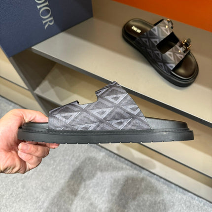 CD DOUBLE H-TOWN SANDAL BLACK CALFSKIN