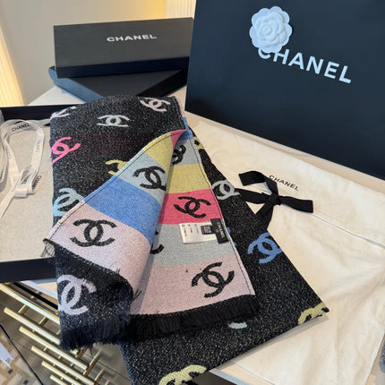 CHANEL 26S SCARF 180 IN CASHMERE WOOL BLEND 504437