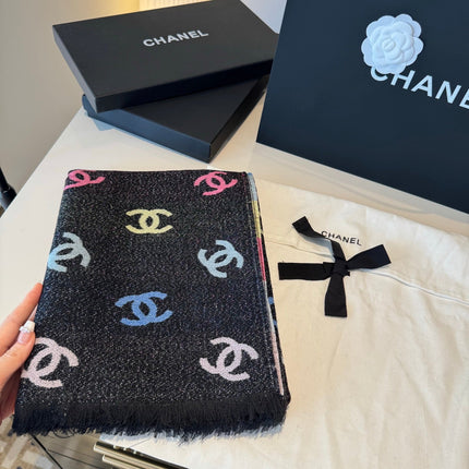CHANEL 26S SCARF 180 IN CASHMERE WOOL BLEND 504437