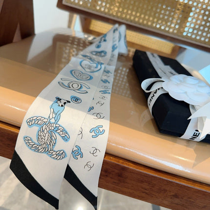 CHANEL 26S TWILLY SCARF 120 IN SILK 508916