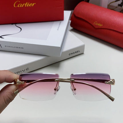 PANTHÈRE RIMLESS RECTANGULAR FRAME SUNGLASSES 543543 IN METAL