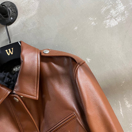 LP 26S BROWN LEATHER BOMBER JACKET 571