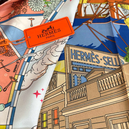 HERMES 26S PRINTED SQUARE SCARF 90 IN SILK 312024