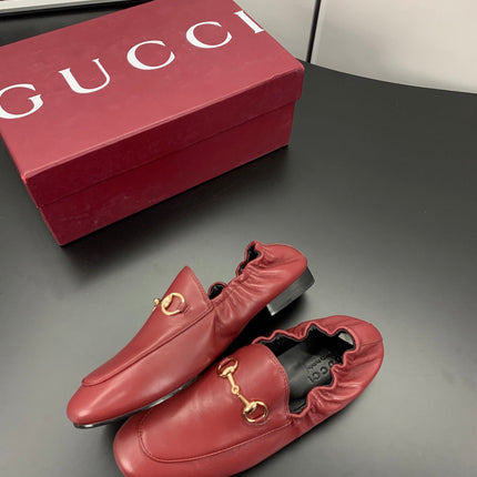 GUCCI 26S LOAFERS IN RED CALFSKIN