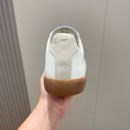 MM SNEAKER IN WHITE SUEDE GREY PATCHWORK CALFSKIN