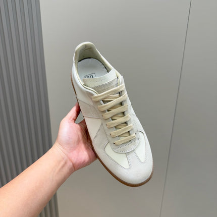 MM SNEAKER IN WHITE SUEDE GREY PATCHWORK CALFSKIN