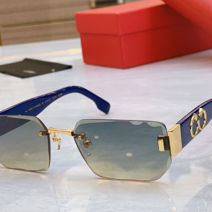 PANTHÈRE GEOMETRIC SUNGLASSES CT0637S IN METAL AND ACETATE