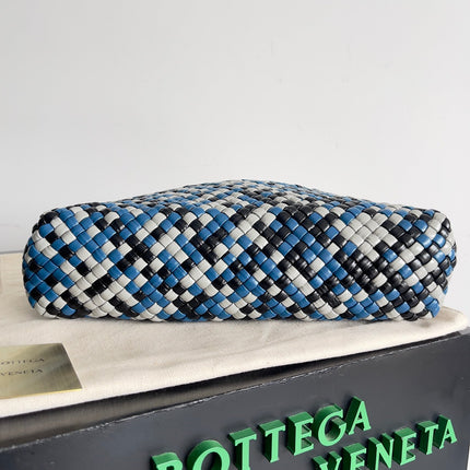 TOSCA SHOULDER BAG 27 IN BLUE MIX BLACK AND WHITE LAMBSKIN