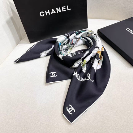 CHANEL 26S SCARF 90 IN SILK 303188