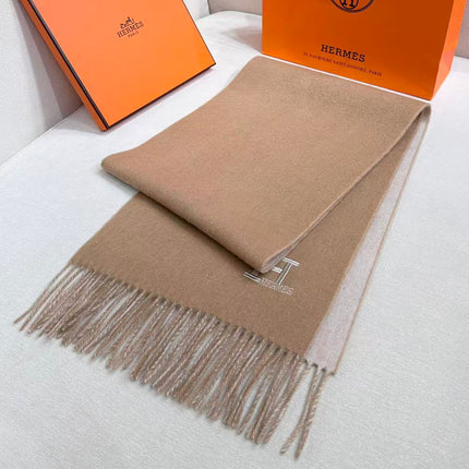 HERMES 26S SCARF 190 IN CASHMERE WOOL BLEND 492374