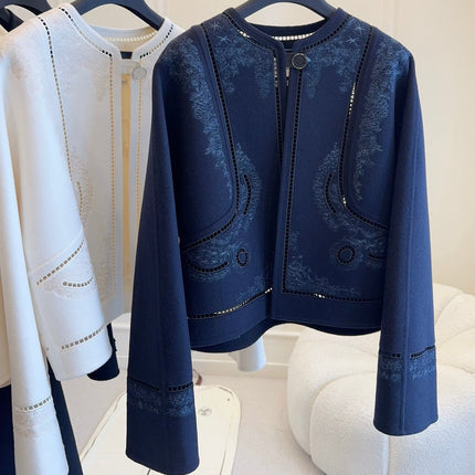 HERMES 25S SHORT REVERSIBLE KNITTED JACKET 092
