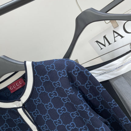 GUCCI CREW NECK CARDIGAN WITH WHITE TRIM 276013