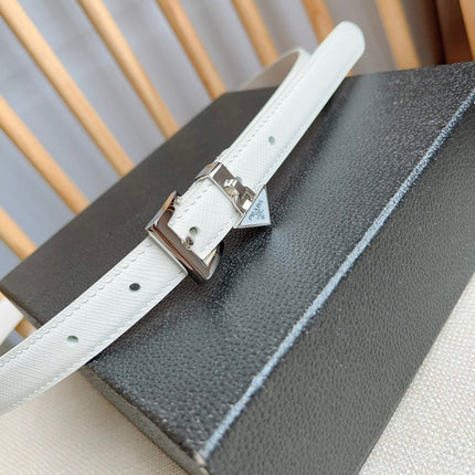 PRADA 25S BELT 15 MM IN WHITE CALFSKIN 571359