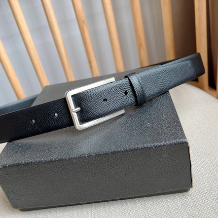 PRADA 25S BELT 30 MM IN BLACK CALFSKIN 585794
