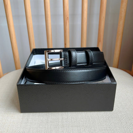 PRADA 25S BELT 25 MM IN BLACK CALFSKIN 585800