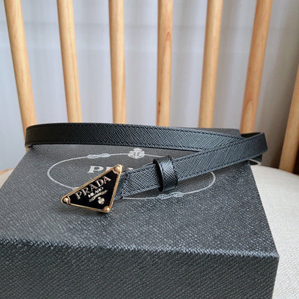 PRADA 25S BELT 15 MM IN BLACK CALFSKIN 598410